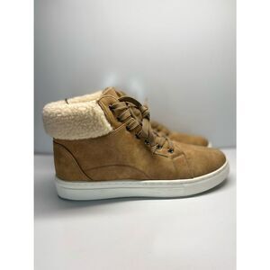 White MT. Bria Women's High Top Sneakers sz 7W Brown Bootie Ankle Boots (D3)